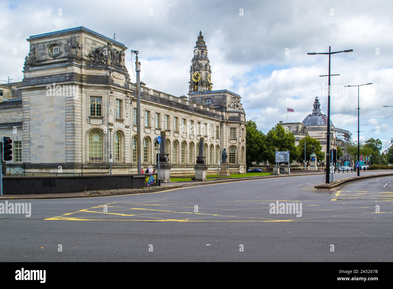 Streets and architecture of the city of Cardiff, Wales Stock Photo Alamy