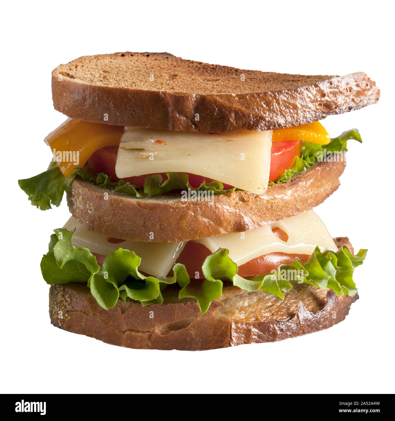 tomato lettuce and cheese sandwich Stock Photo