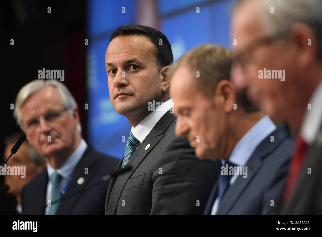 Taoiseach Leo Varadkar at the European Council summit at EU headquarters in Brussels. Stock Photo