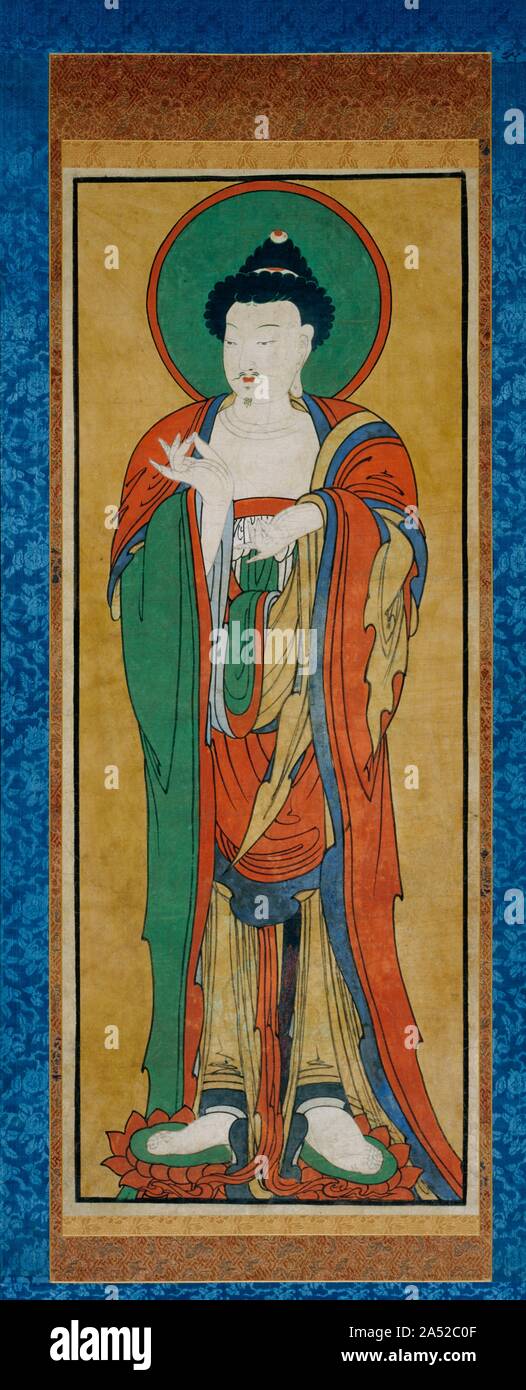 Tathagata Buddha, late 1800s. Korean Buddhist painting was much admired