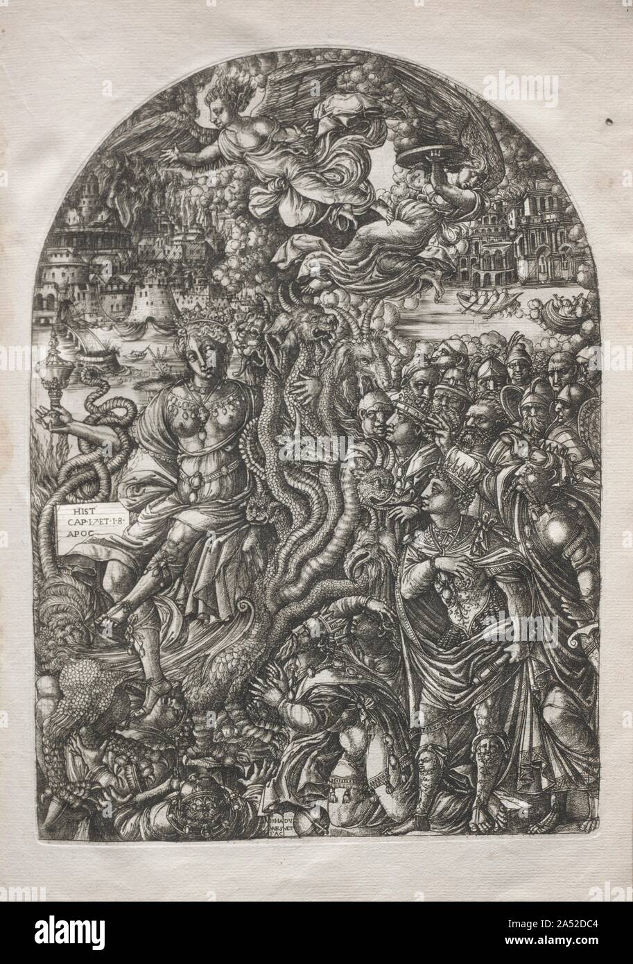 The Apocalypse Babylon The Harlot Seated On The Seven Headed Beast 1546 1556 This Print Is Part Of A Bound Volume Of Works Illustrating The A Narrative Of The Apocalypse Taken From The Revelation