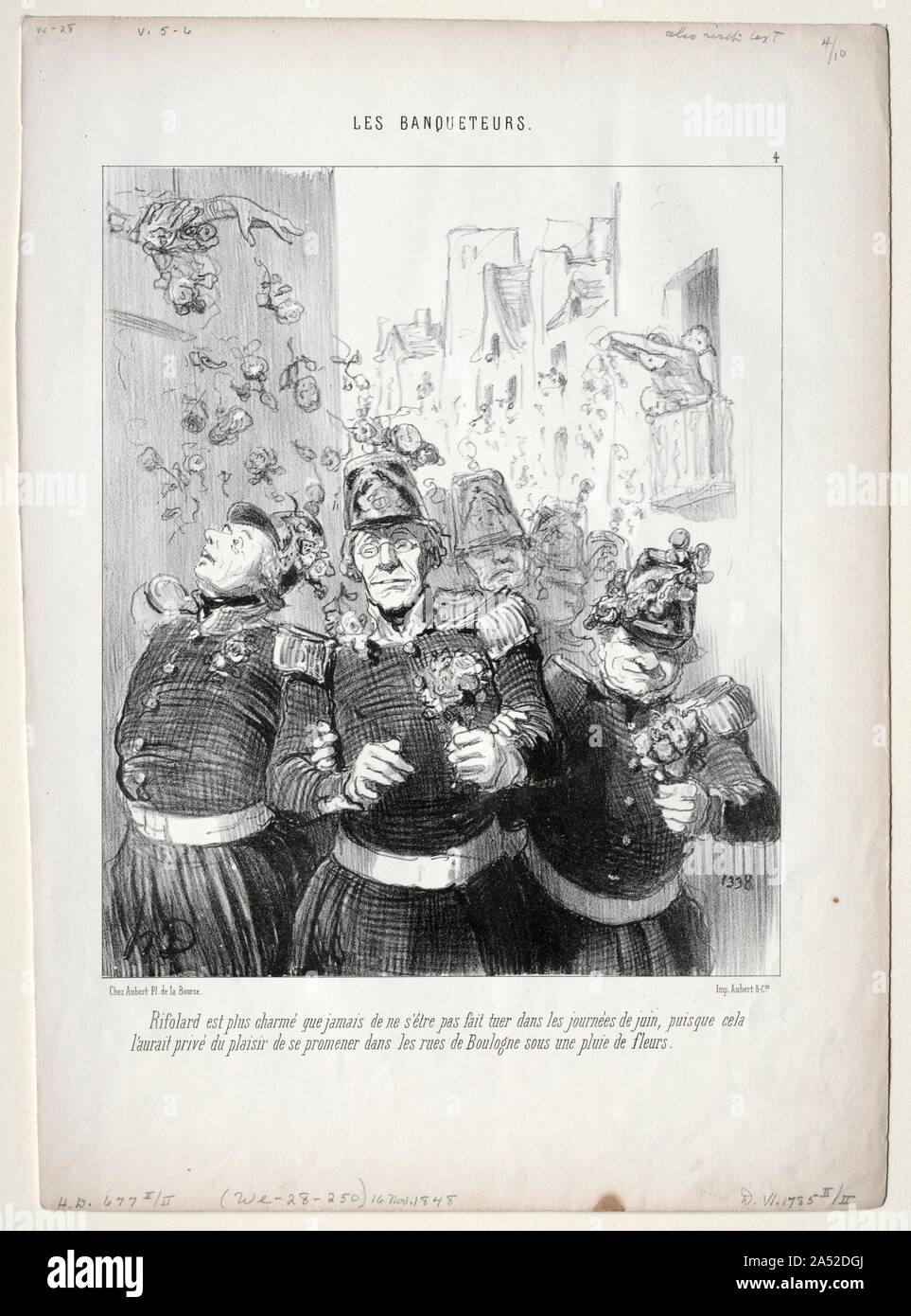 The Banqueters, plate 4: Rifolard is more charming than ever..., 1848. Stock Photo