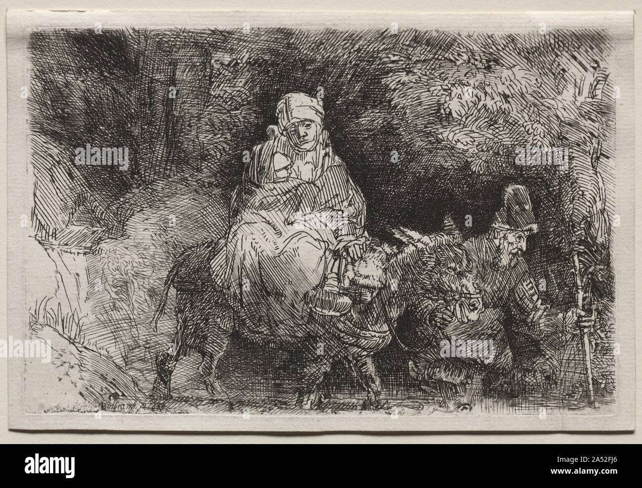 The Flight into Egypt Crossing a Brook, 1654 Stock Photo Alamy