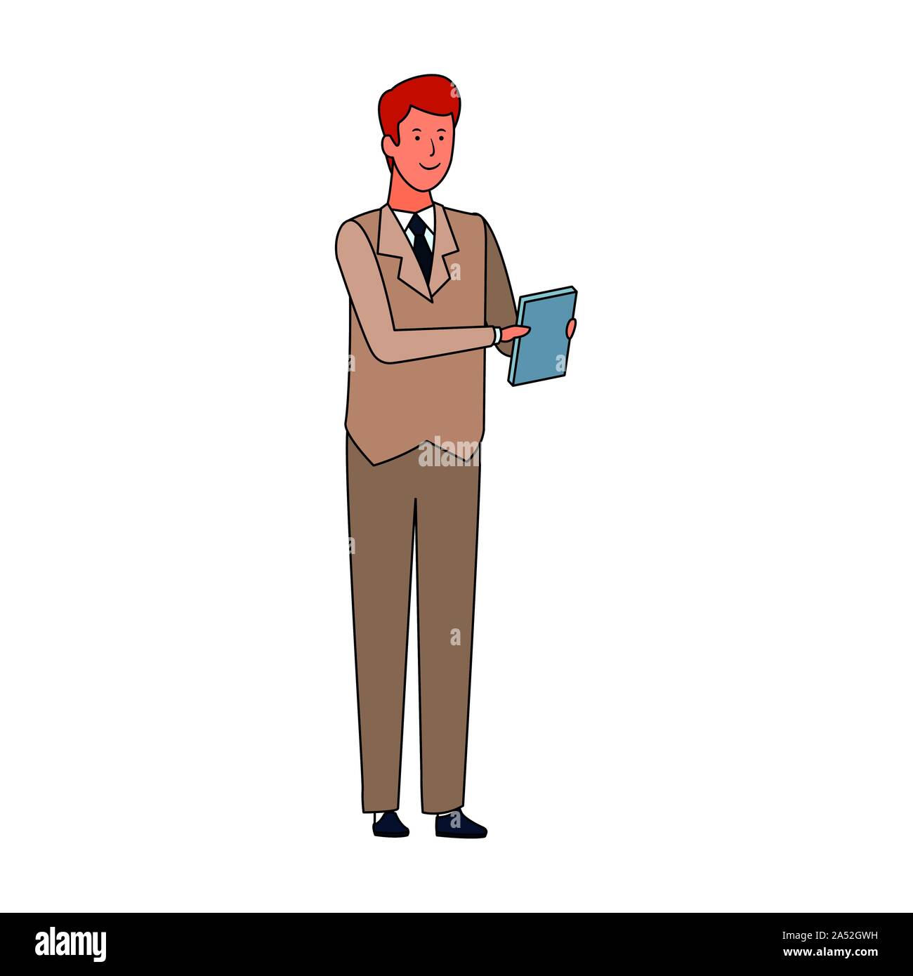 cartoon businessman wearing suit and tie icon Stock Vector Image & Art