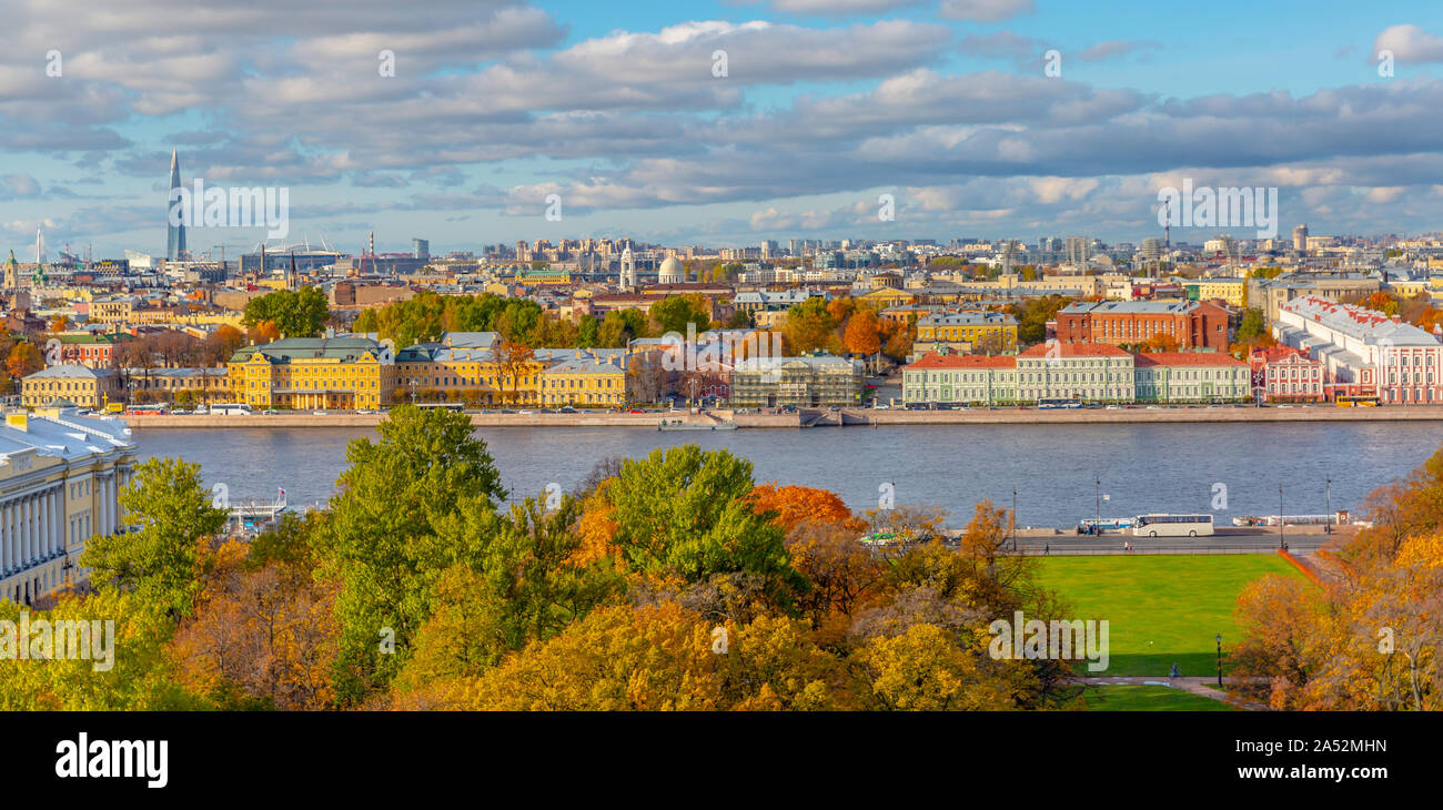 Aerial View  of St. Petersburg city ,Russia Stock Photo