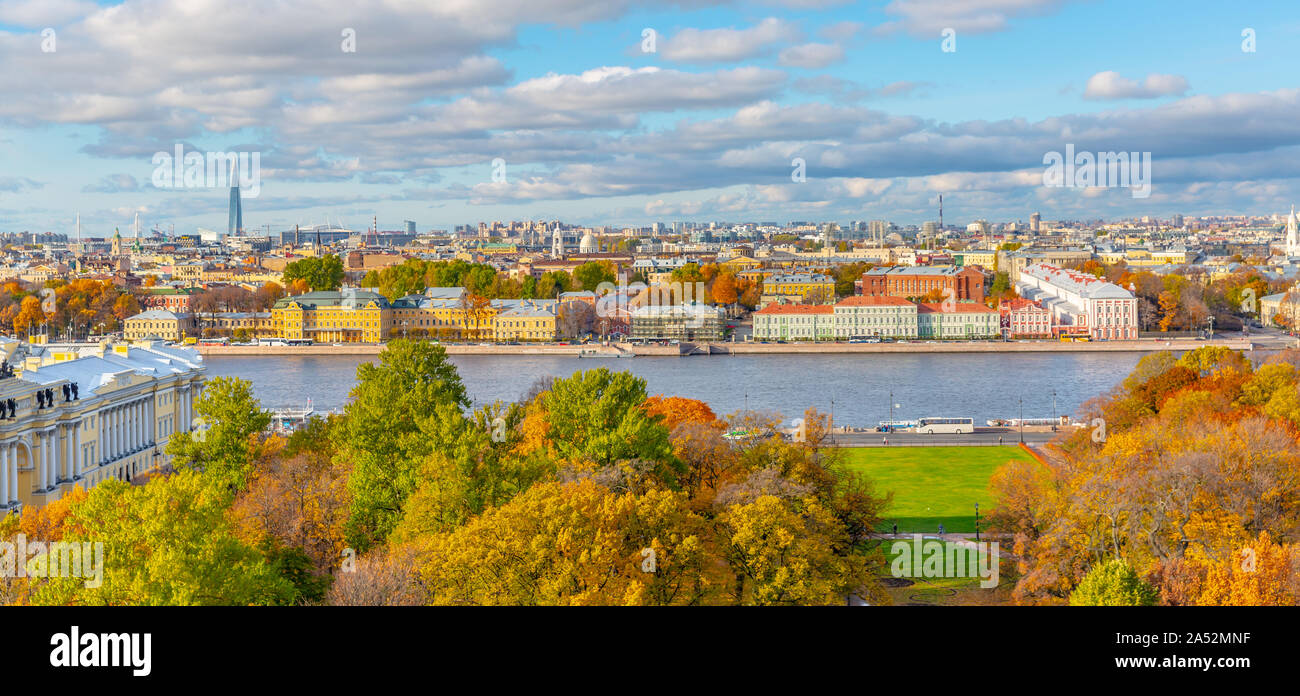 Aerial View  of St. Petersburg city ,Russia Stock Photo