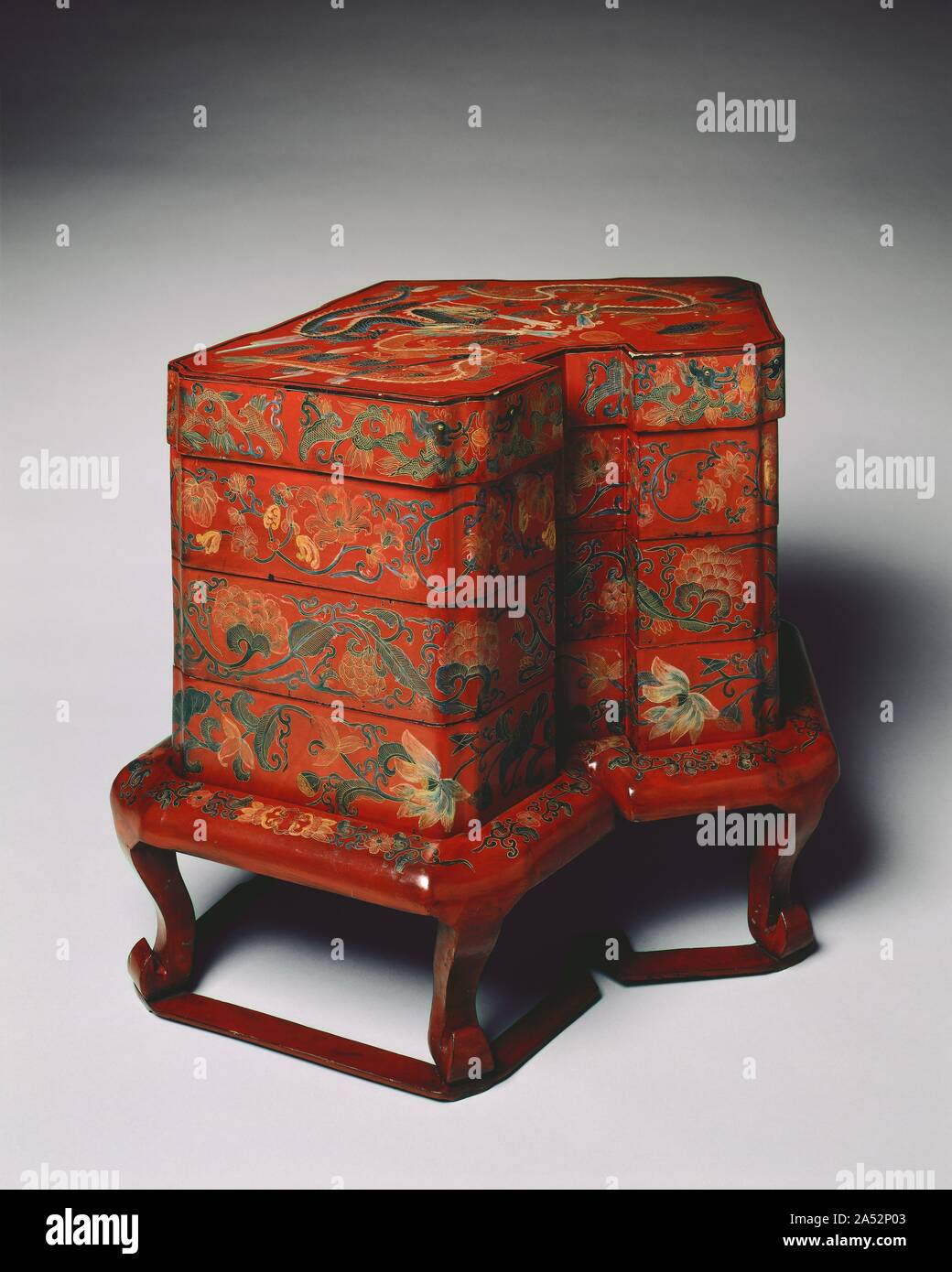 Tiered Food Box with Stand, late 18th Century. Stock Photo