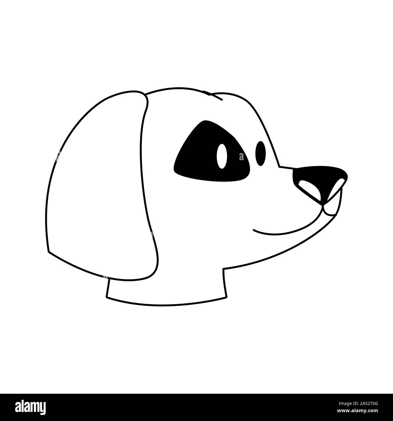 cute dog head icon, flat design Stock Vector Image & Art - Alamy