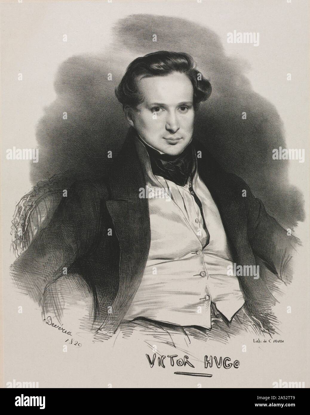 Victor Hugo, 1829. Stock Photo