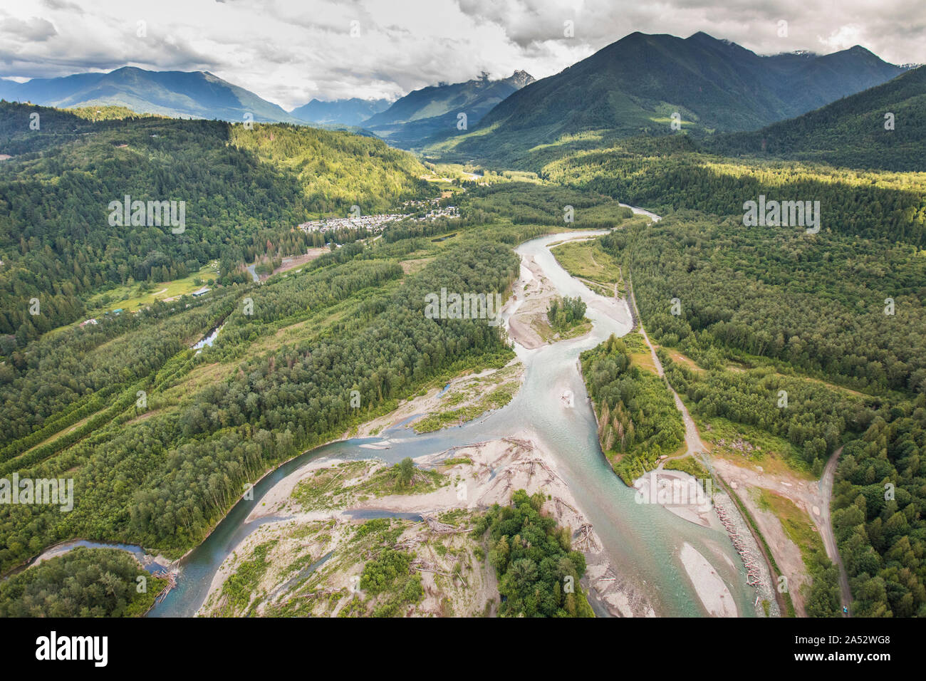 Aerial view of the scenic Chilliwack River Stock Photo - Alamy