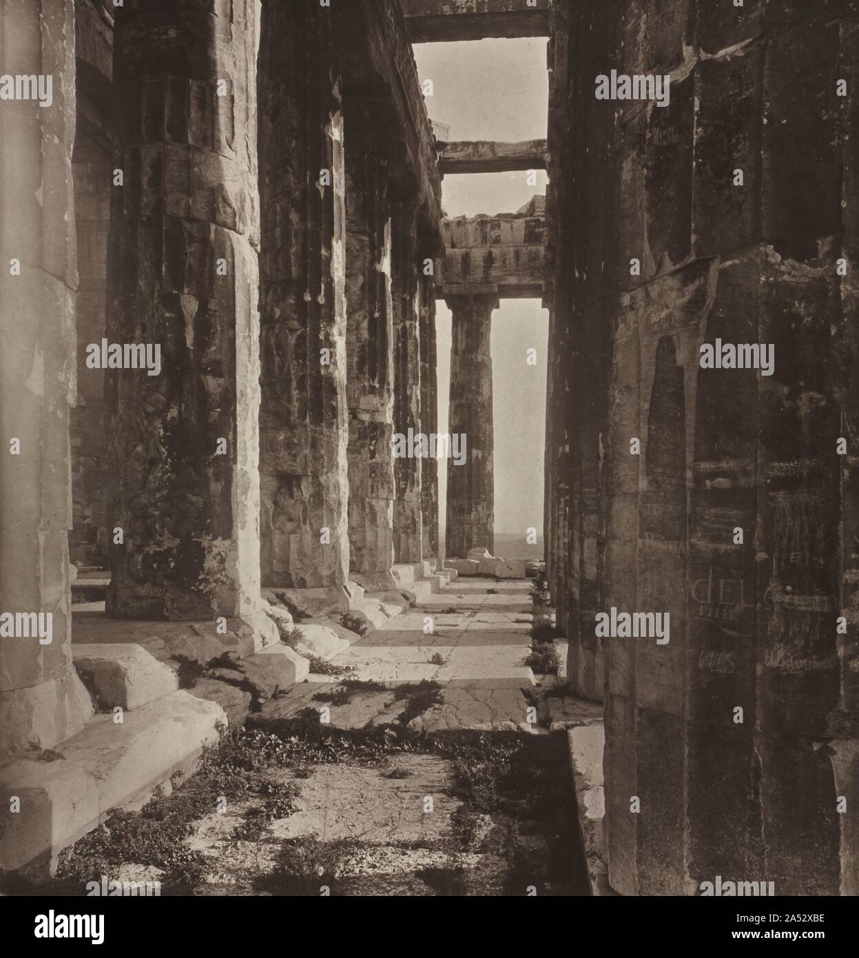 Western Portico of the Parthenon, 1882. Stock Photo