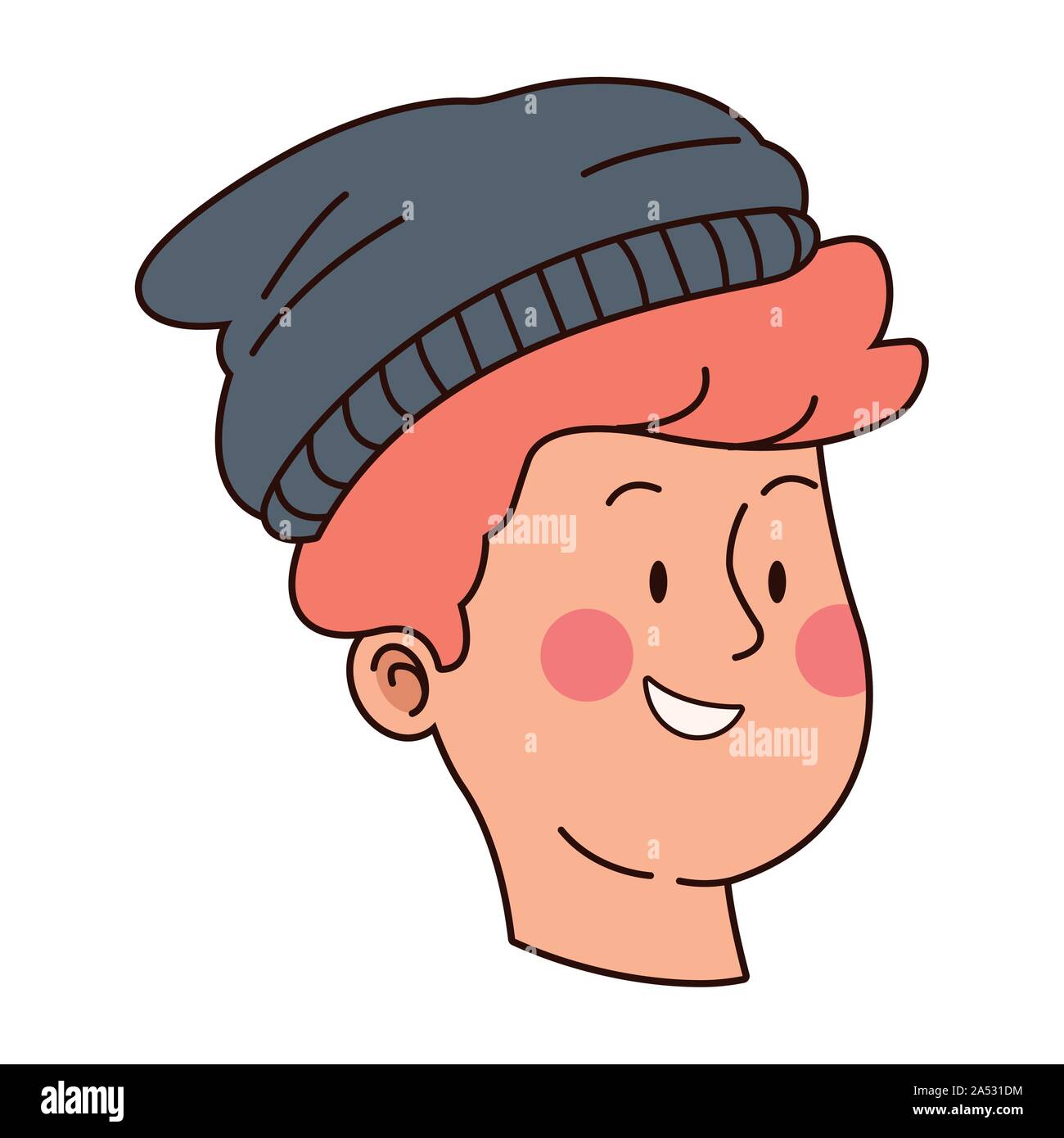 cool teen boy with beanie hat, flat design Stock Vector Image & Art - Alamy