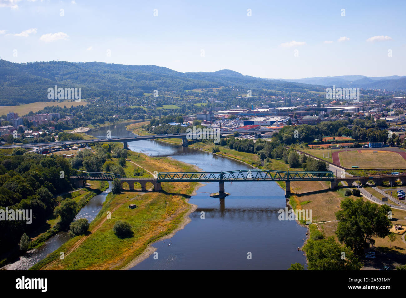 Decin is a city on the river Elbe in the Czech Republic Stock Photo