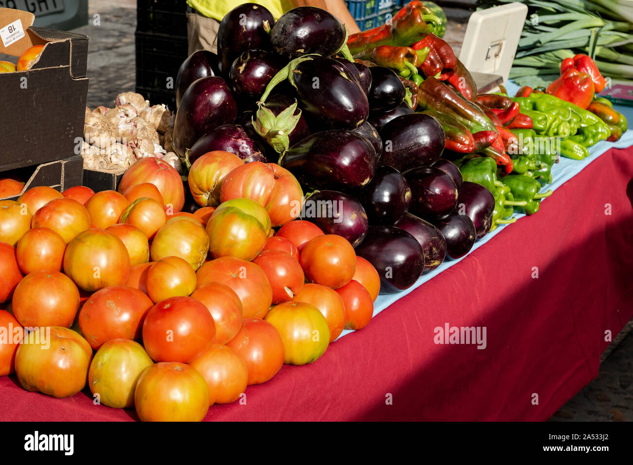 Vegetables in the local organic products market Stock Photo