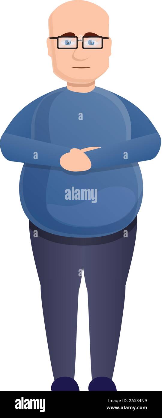 Bald man overweight icon. Cartoon of bald man overweight vector icon for  web design isolated on white background Stock Vector Image & Art - Alamy