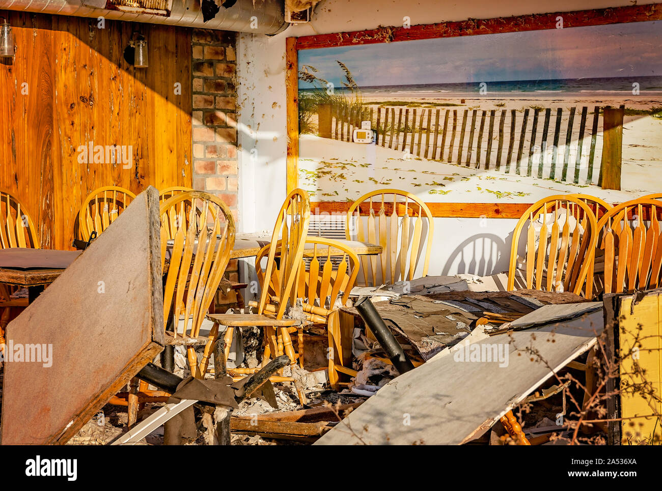 A Photograph Hangs Inside The Fish House Restaurant