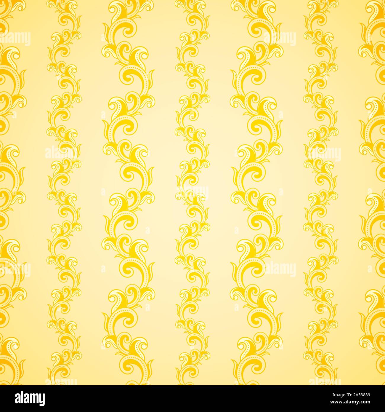 Wallpaper seamless golden pattern. Light background Stock Vector
