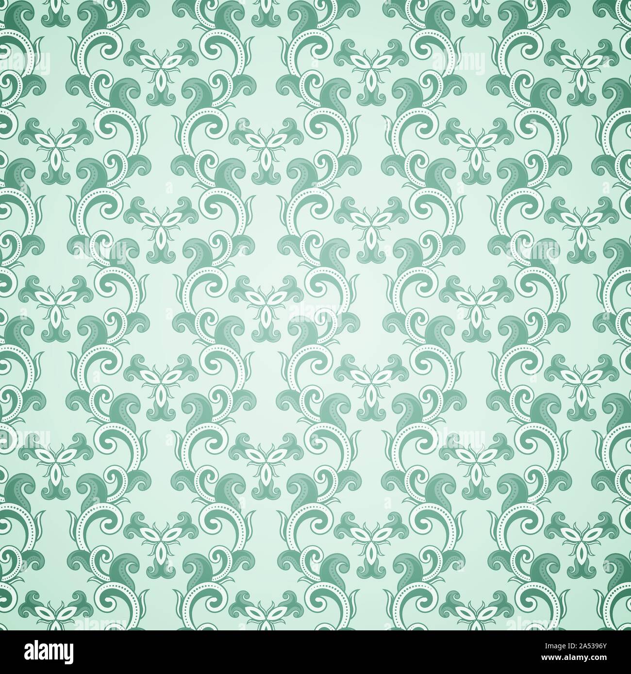 Wallpaper seamless green pattern. Light background Stock Vector