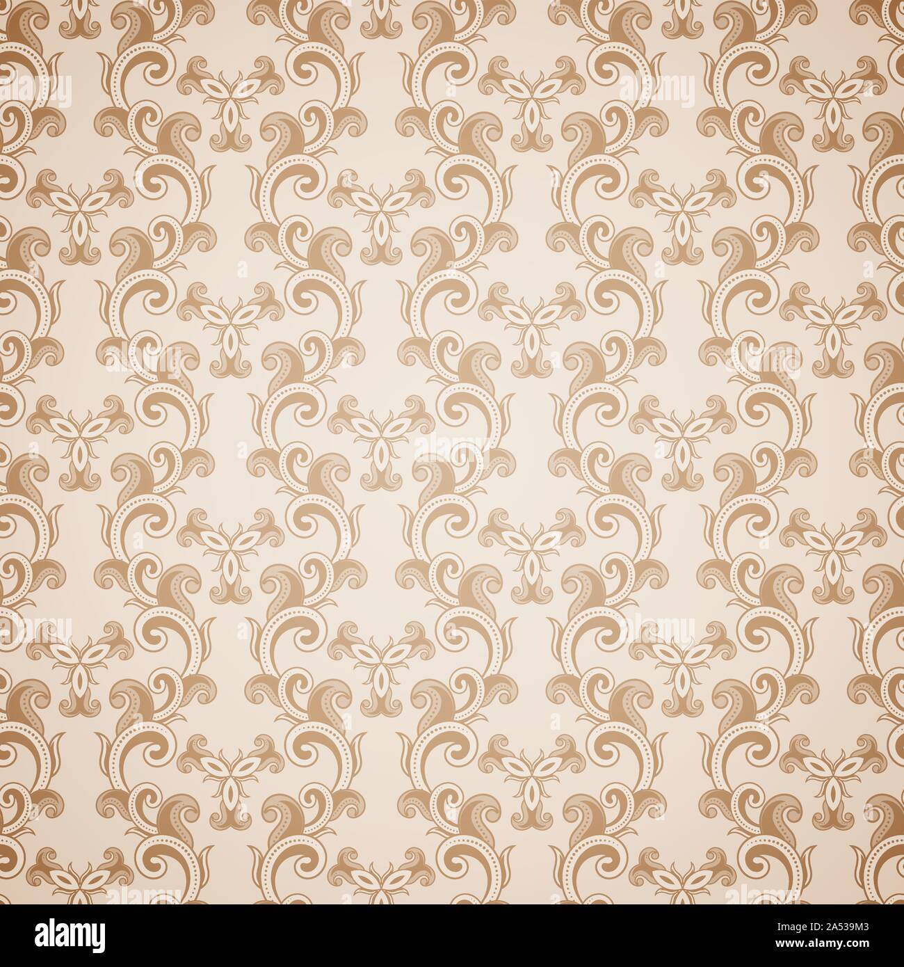 Wallpaper seamless brown pattern. Light background Stock Vector