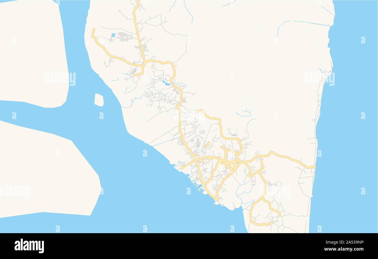 Printable Street Map Of Tarakan Province North Kalimantan Indonesia
