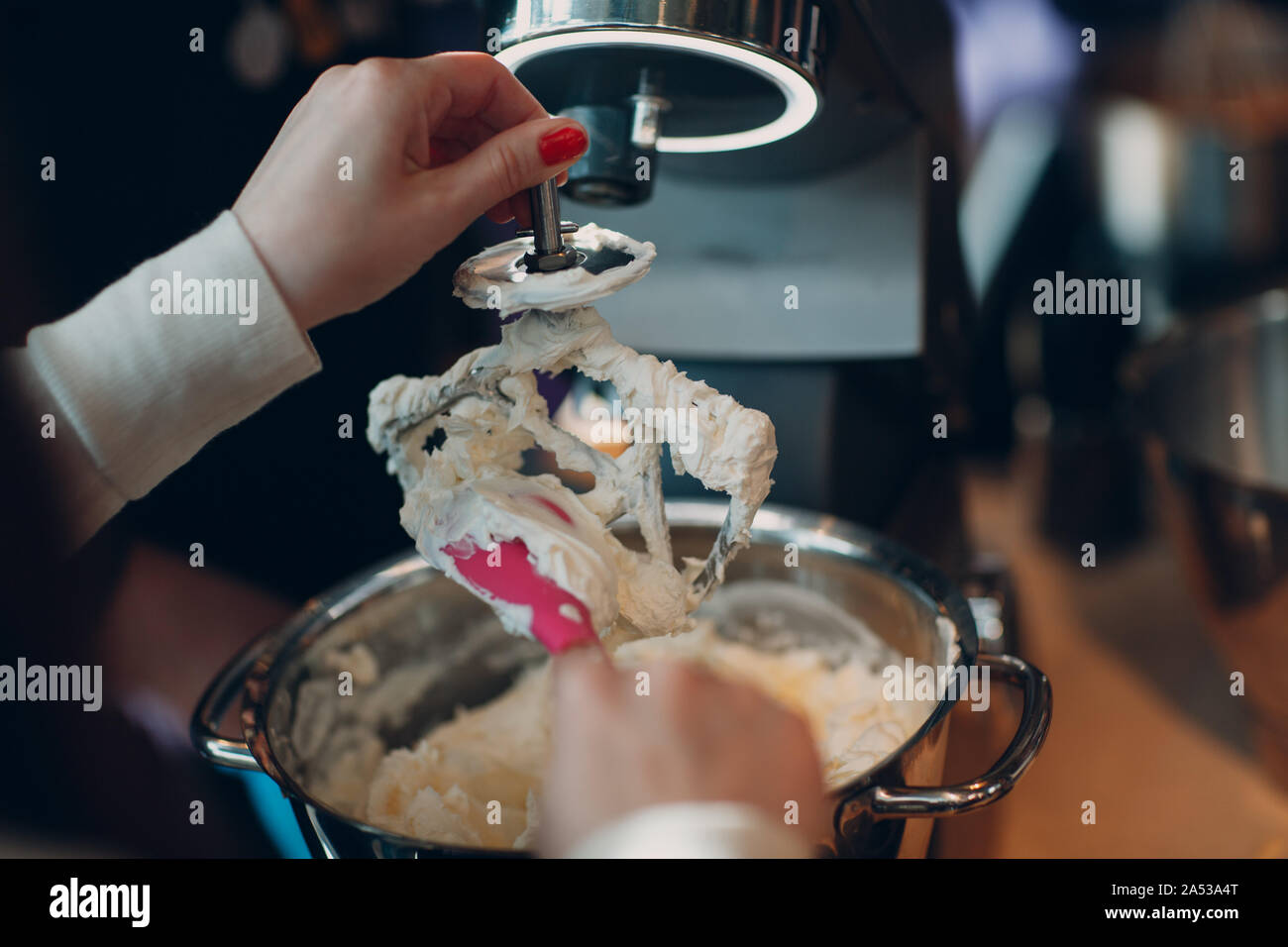 Making ice cream in a blender Stock Photo Alamy