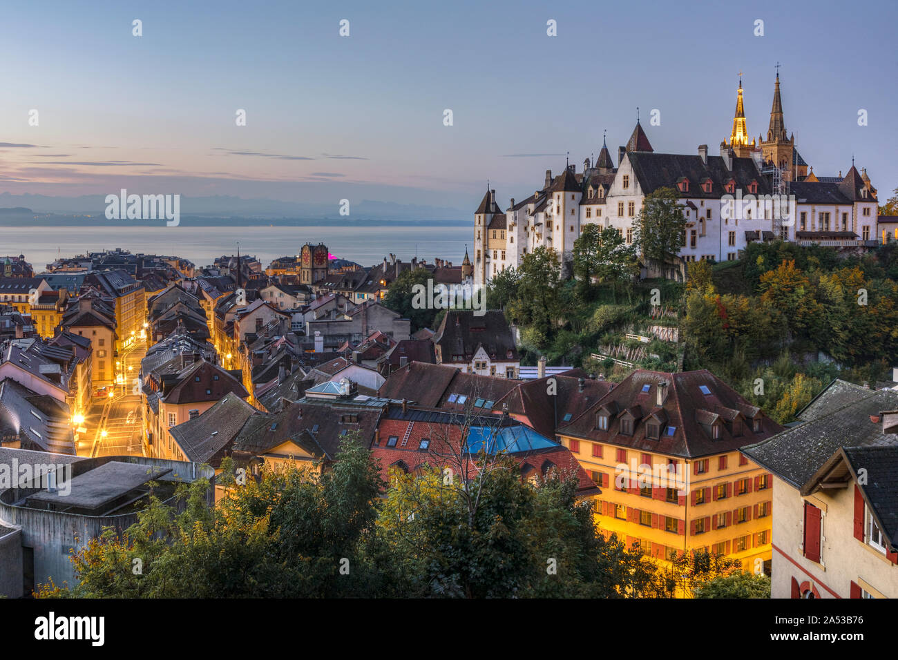Castle Neuchatel, Switzerland, Europe Stock Photo
