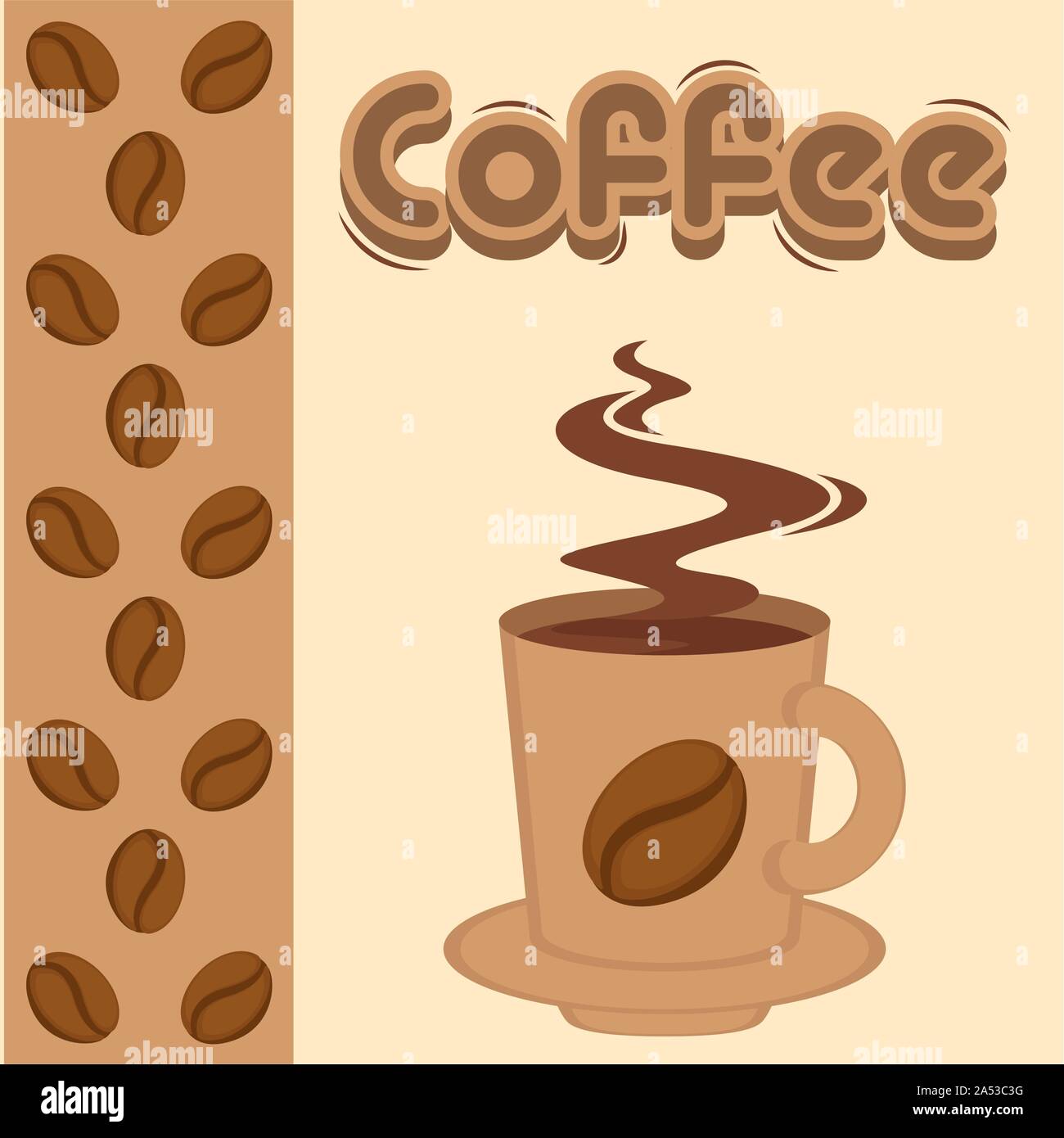 Vintage coffee cups poster with text - Vector illustration Stock Vector ...