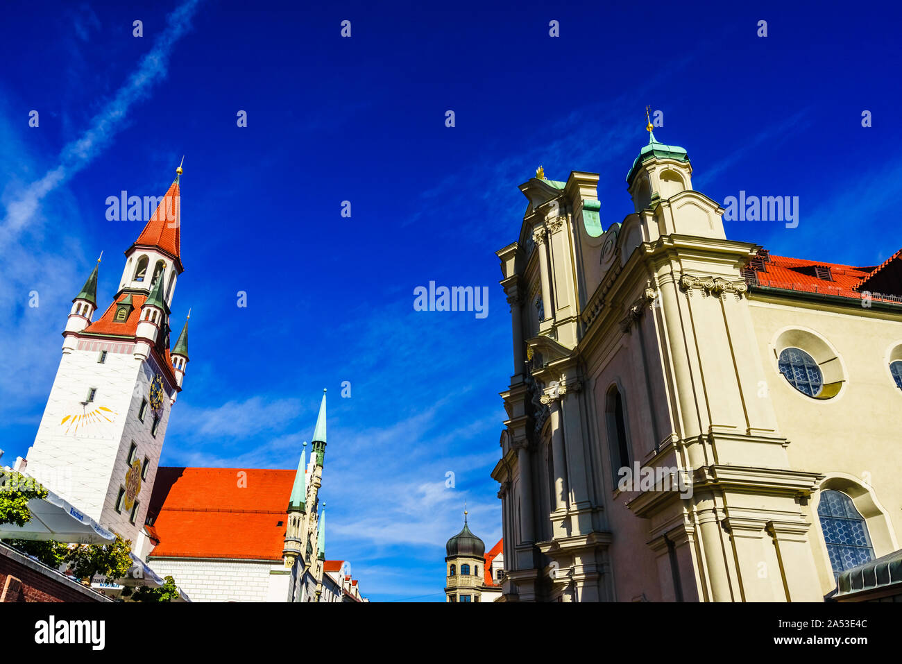 View on old town hall in the city center of Munich, Germany Stock Photo