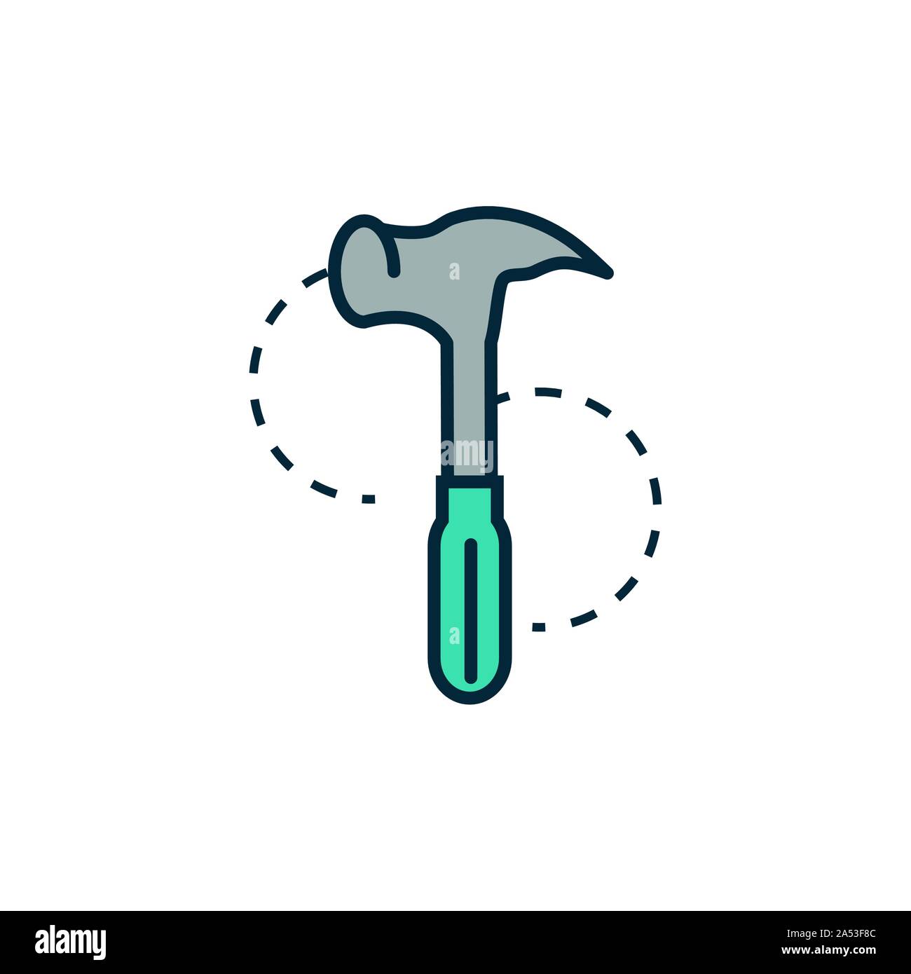 hammer work tools engineering icon vector illustration Stock Vector