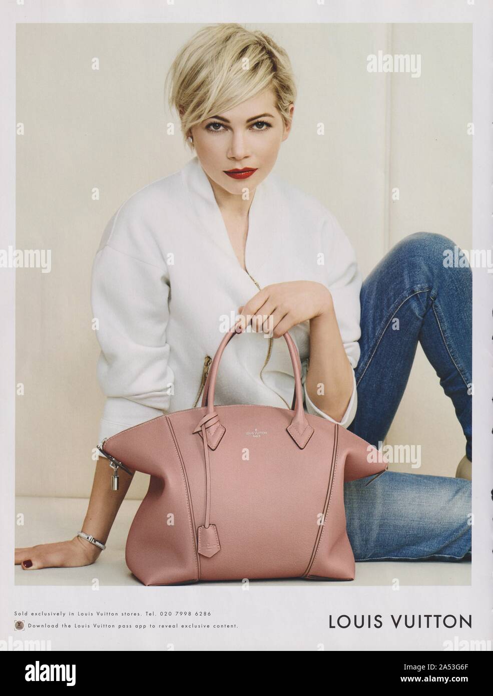 poster advertising Louis Vuitton handbag with Michelle Williams