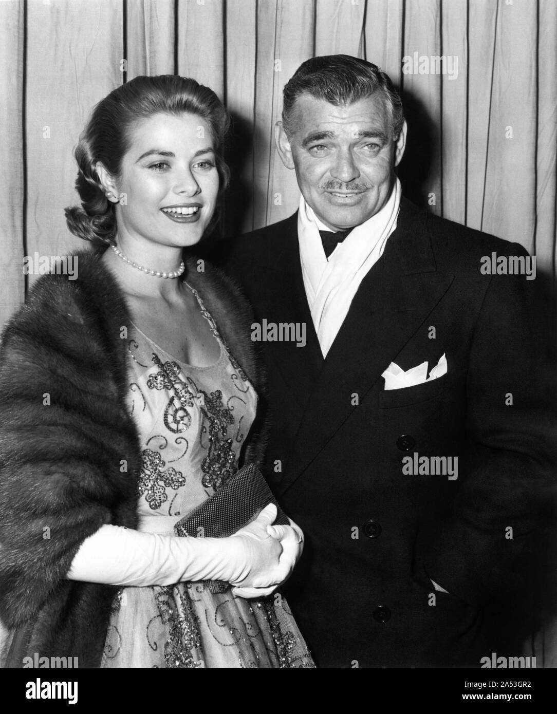 GRACE KELLY and CLARK GABLE at the 26th ACADEMY AWARDS on March 25th 1954 at the RKO PANTAGES THEATRE in HOLLYWOOD , California Stock Photo