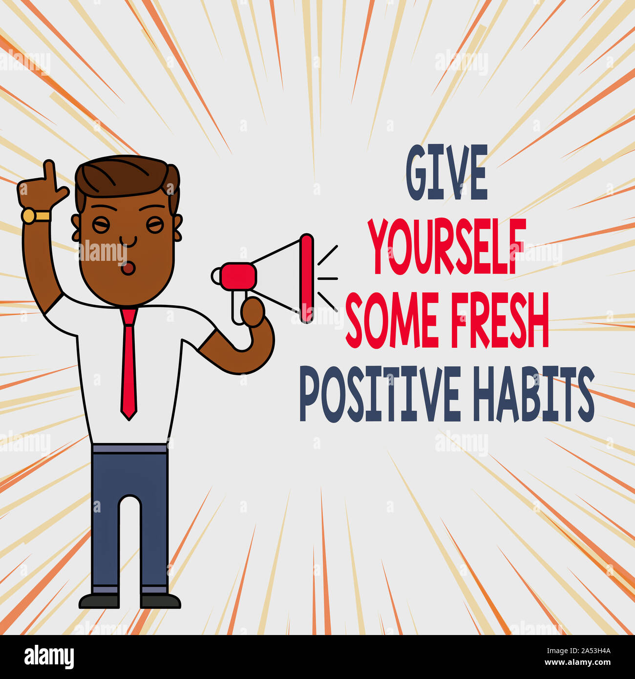Positive Rouintes Handwriting text Give Yourself Some Fresh Positive Habits. Conceptual ...