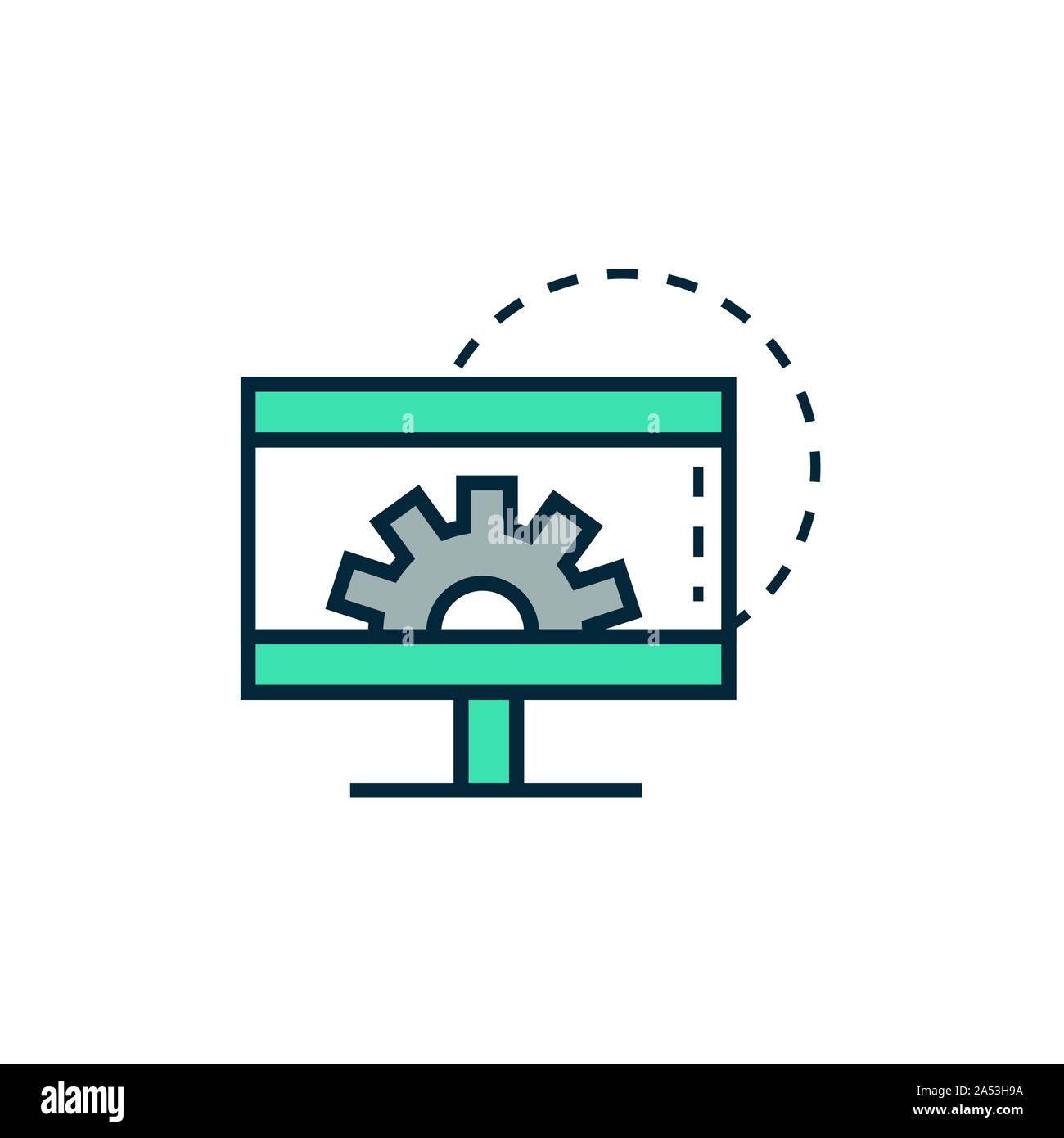 computer setting gear work tools engineering icon vector illustration ...