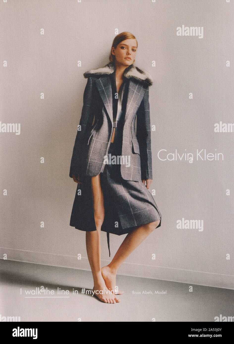 poster advertising Calvin Klein fashion house, paper magazine from 2015, CK  advertisement, creative Calvin Klein 2010s advert Stock Photo - Alamy