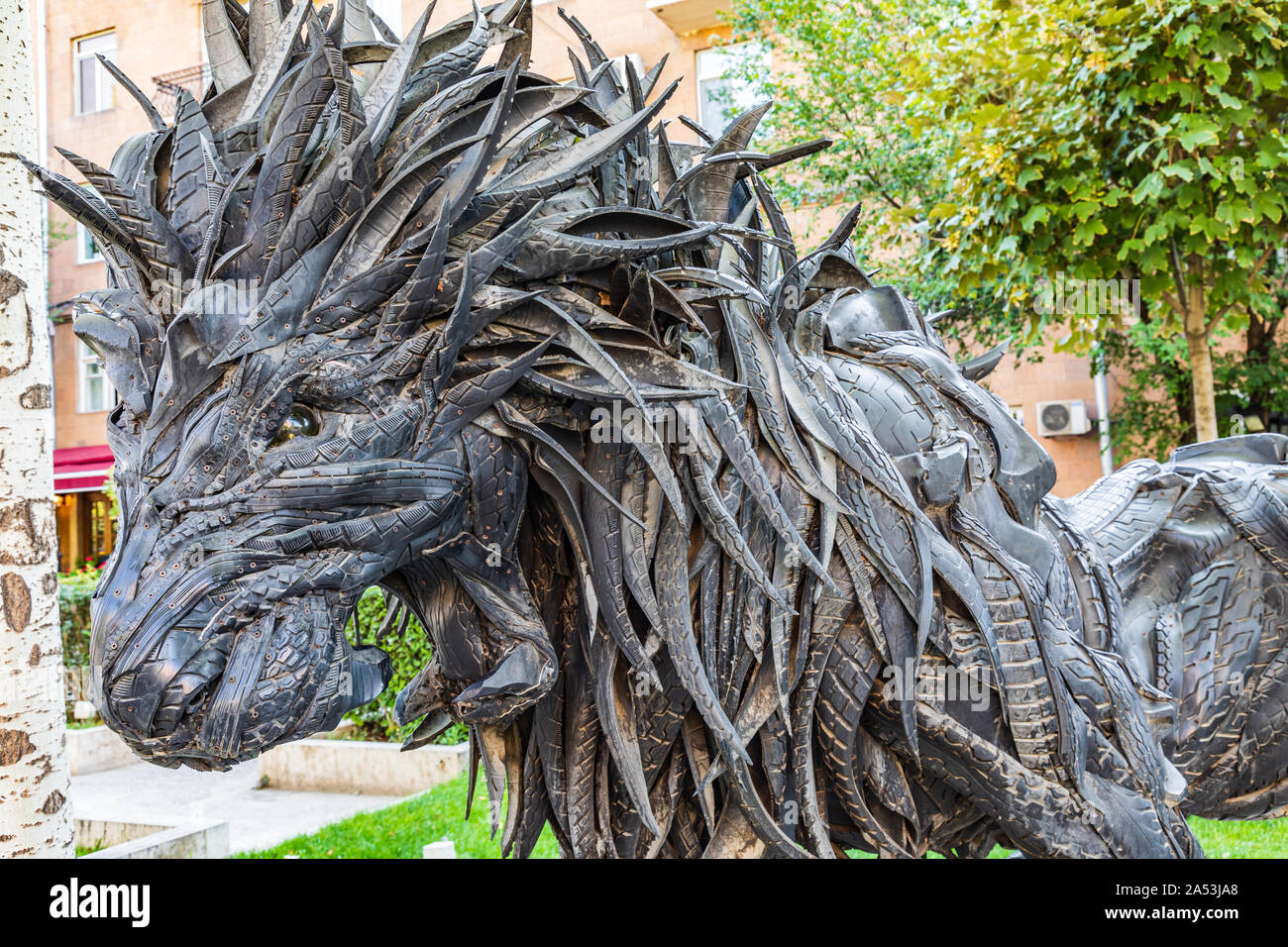 Armenia. Yerevan. August 16. 2018. "Lion 2," 2008, by Ji YongHo
