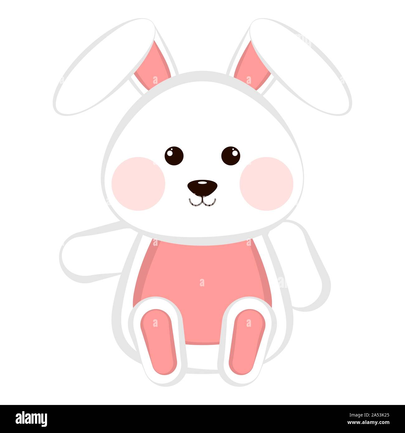 Isolated cute bunny on a white background - VEctor Stock Vector Image ...