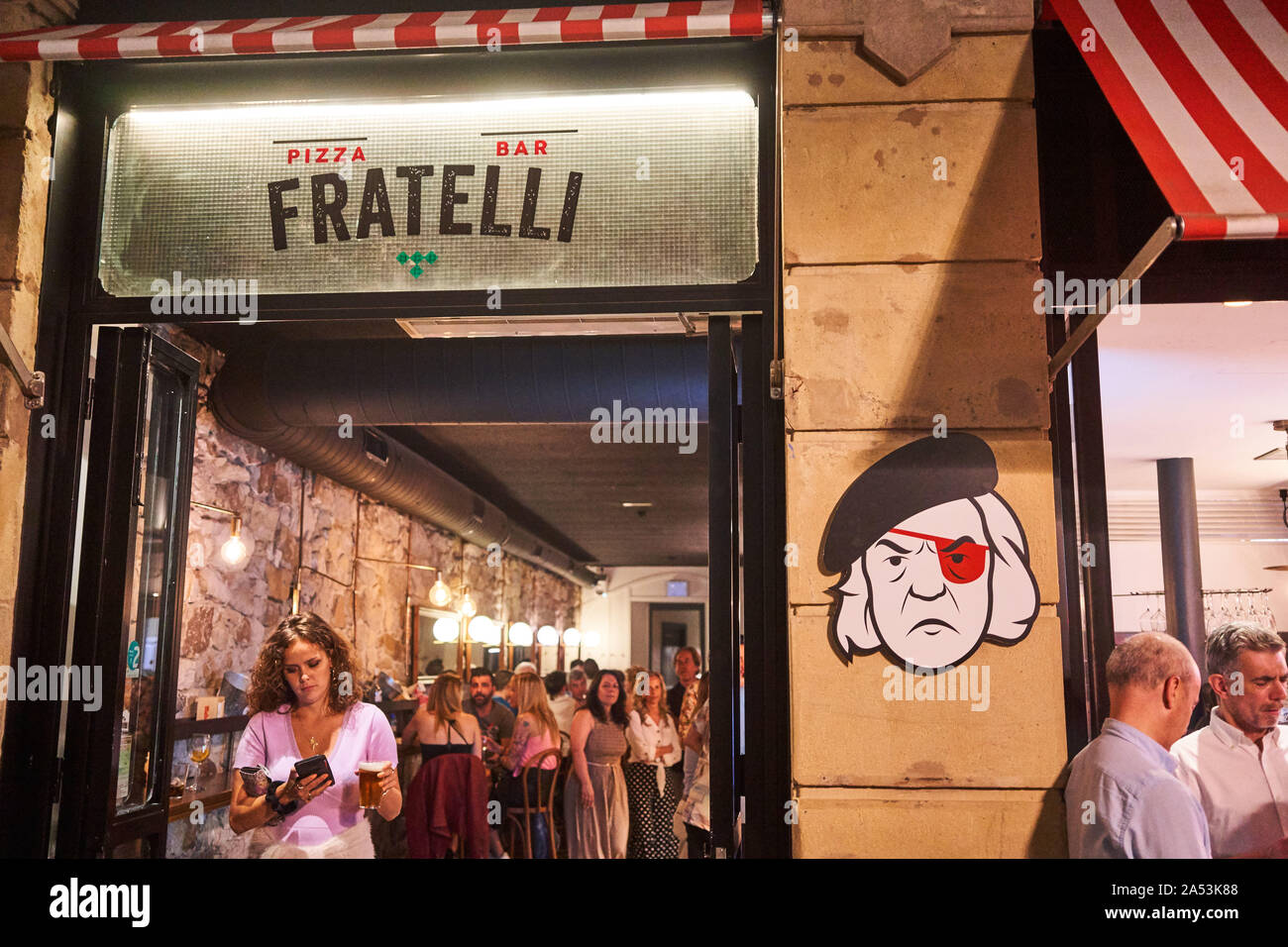 Goonies inspired Fratelli pizza bar on Ledesma Street Bilbao, new town