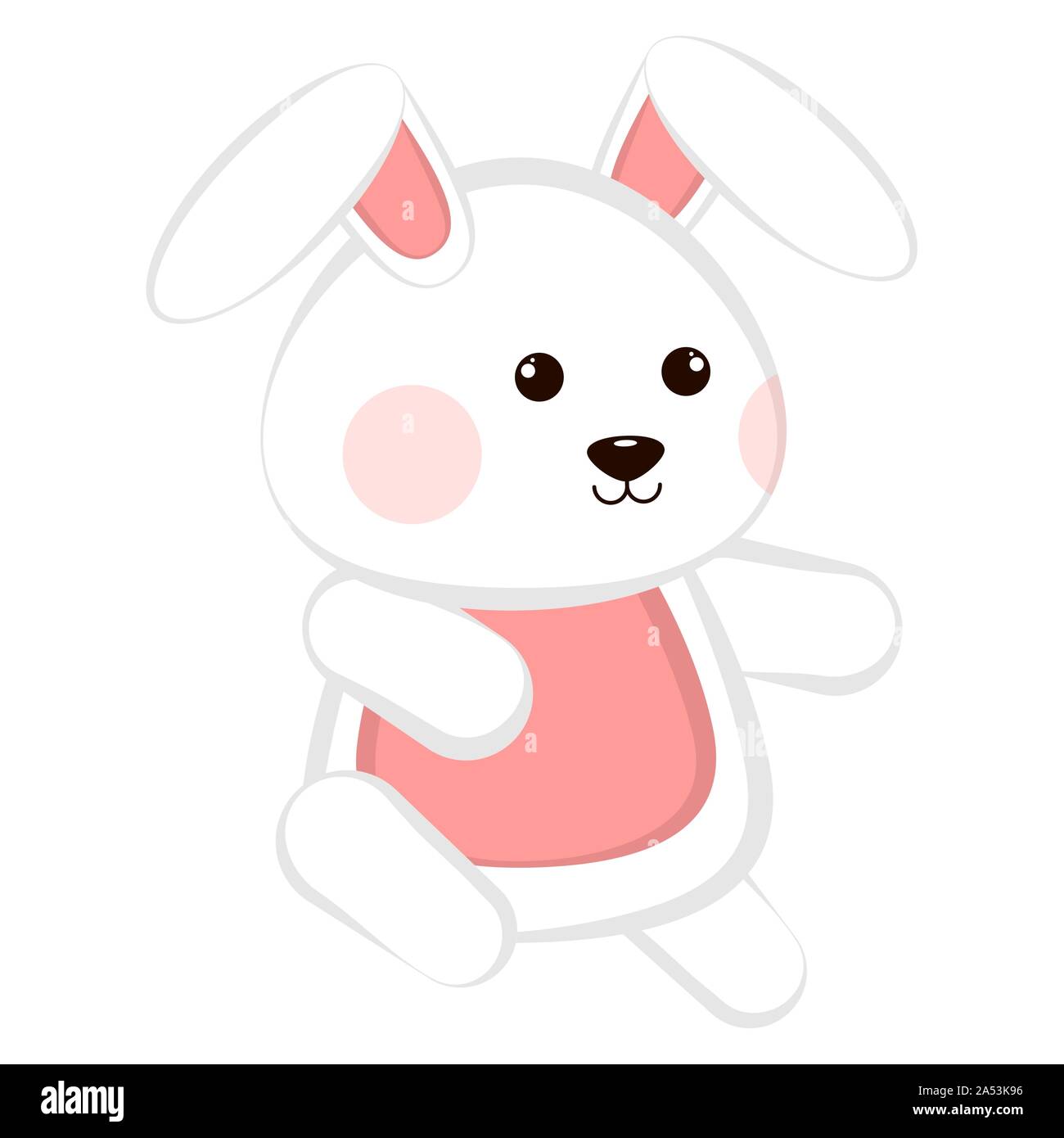 Isolated cute bunny on a white background - VEctor Stock Vector Image ...
