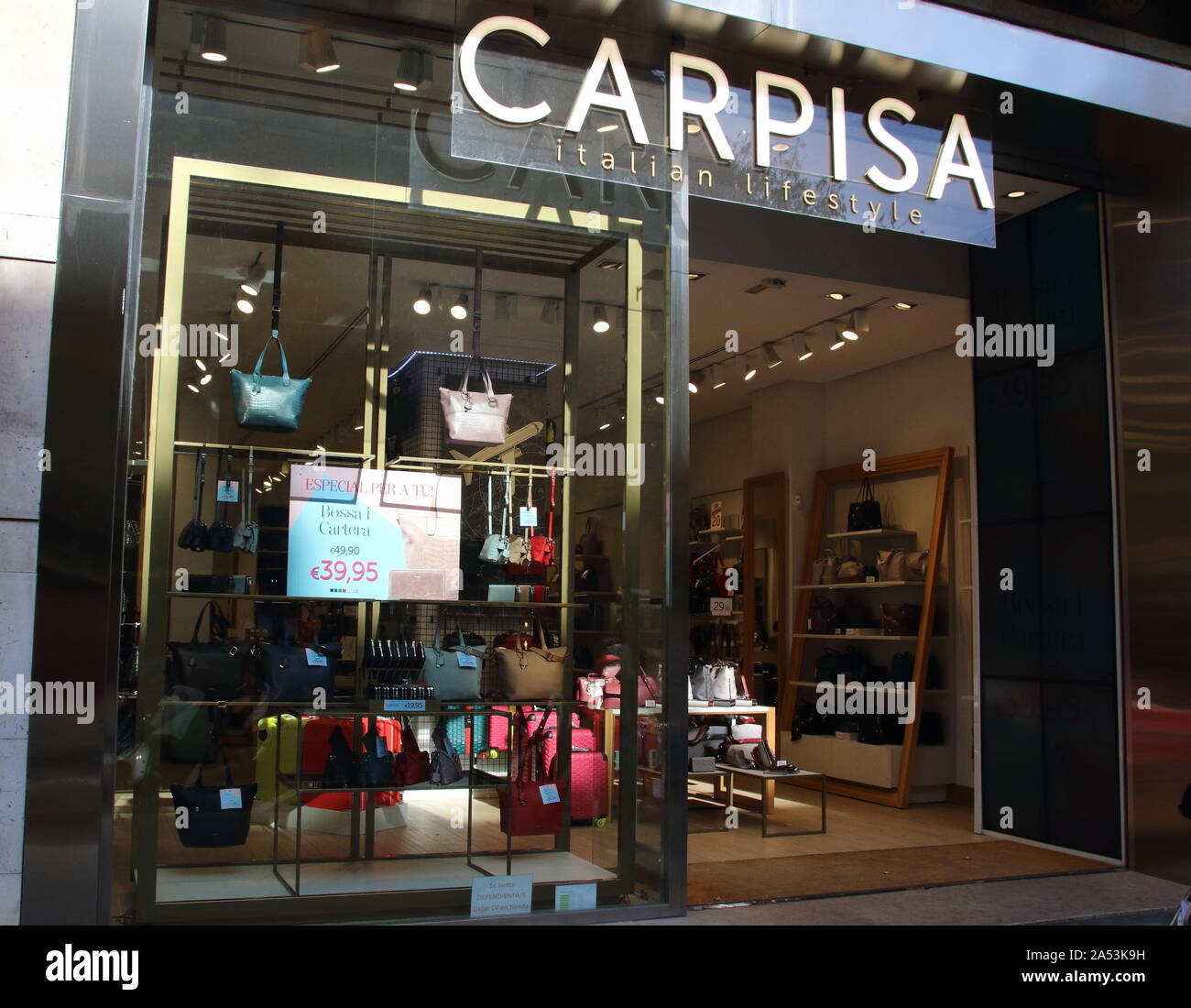Barcelona, Spain. 3rd Oct, 2019. Capisa store seen in La Rambla ...
