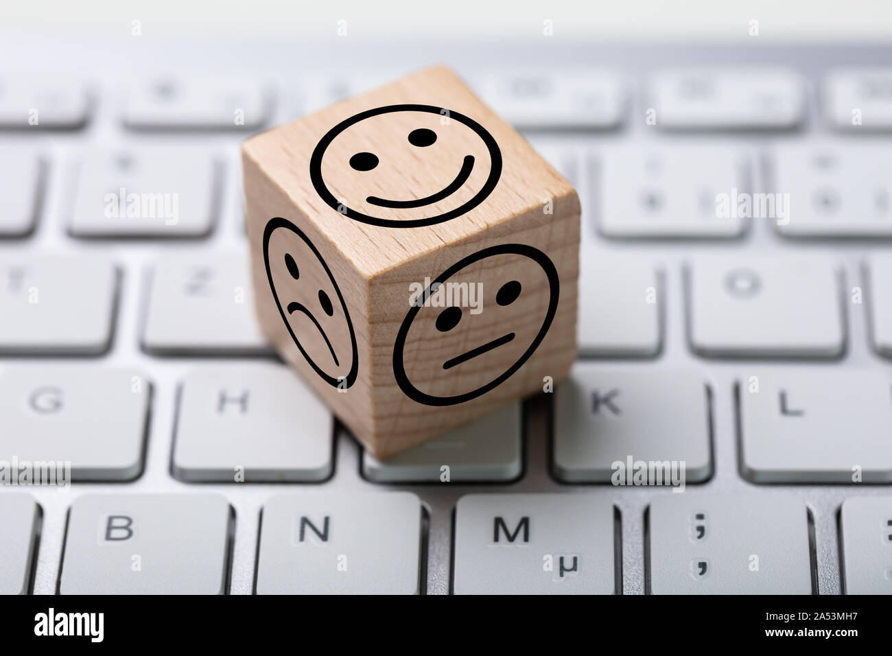 Online Service Satisfaction Survey Dice On Computer Keyboard Stock ...