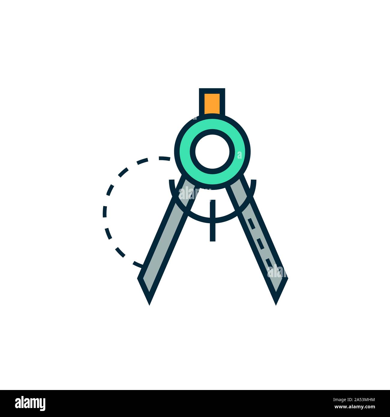 compass work tools engineering icon vector illustration Stock Vector