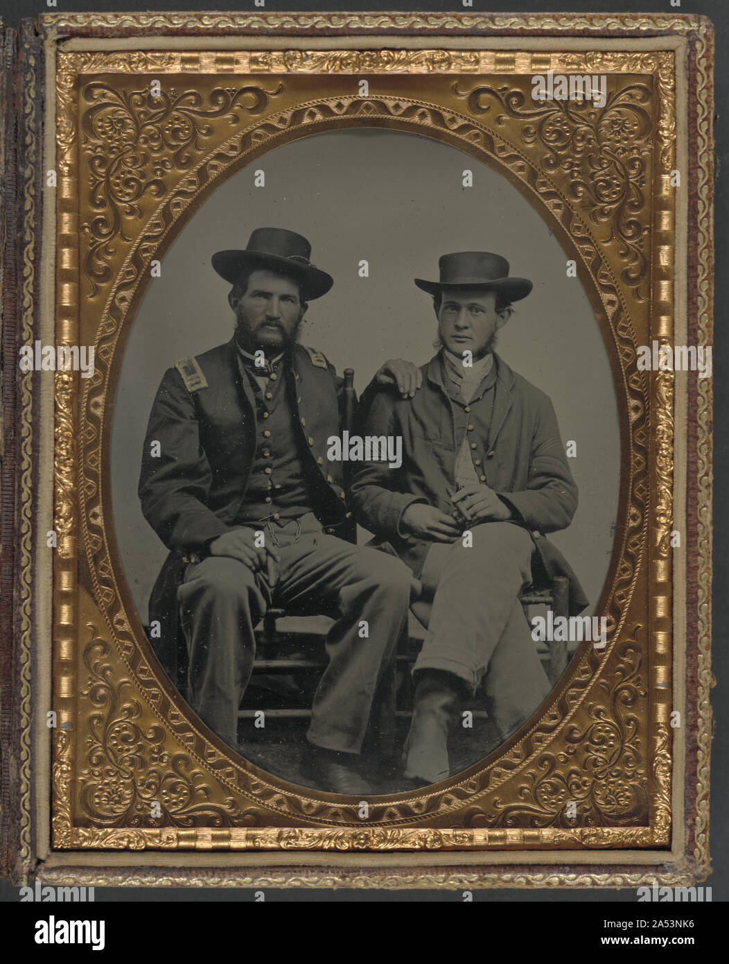 Two unidentified soldiers in Union uniforms with cigars Stock Photo - Alamy