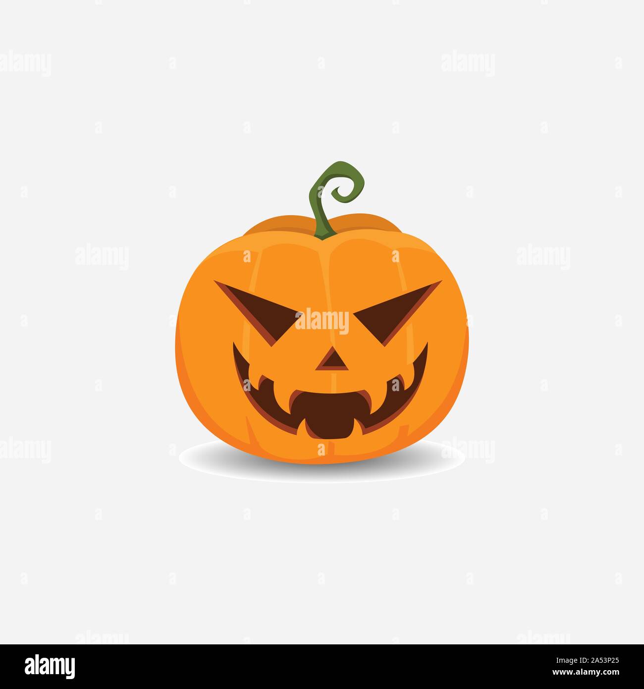 Scary pumpkins vector image. Halloween scary pumpkins isolated on white vector image. Stock Vector