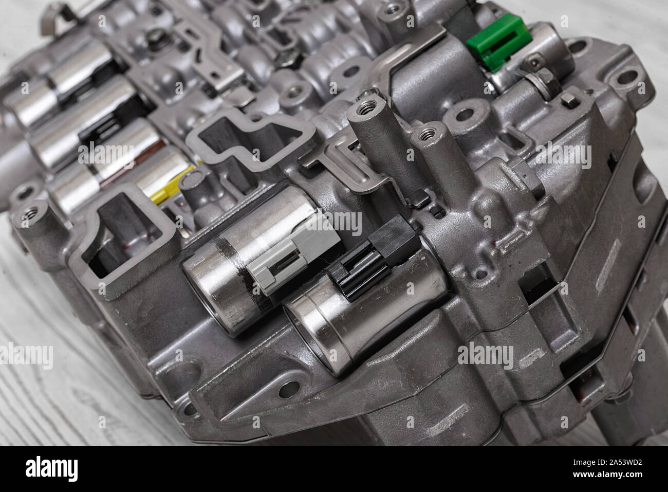 Mechanical parts with hydraulic valves Stock Photo Alamy