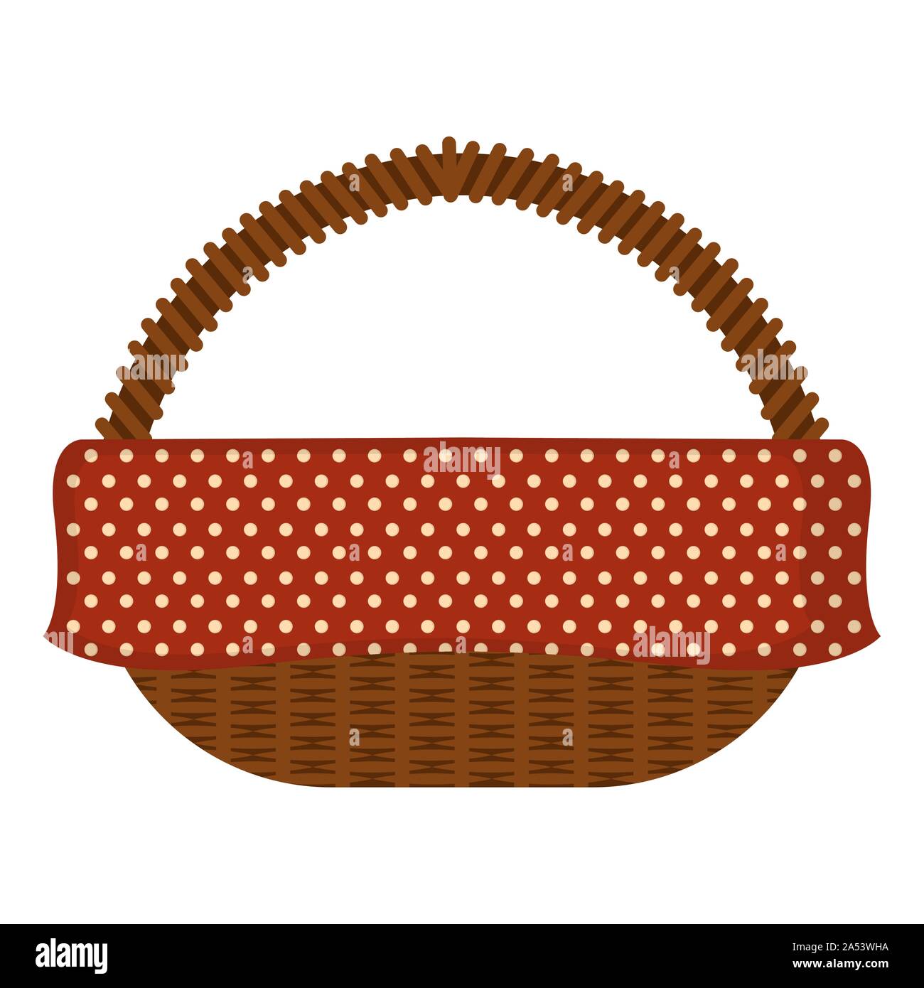Isolated picnic basket on a white background - Vector Stock Vector