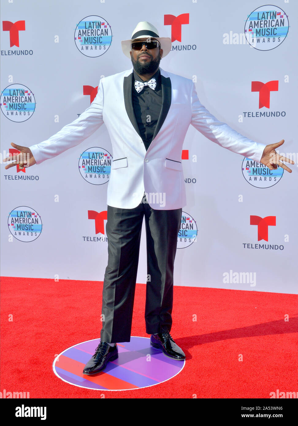 Los Angeles, United States. 17th Oct, 2019. Musical artist El Micha arrives for the fifth annual Latin American Music Awards at the Dolby Theatre in the Hollywood section of Los Angeles on Thursday, October 17, 2019. The annual event honors outstanding achievements for artists in the Latin music industry. Photo by Jim Ruymen/UPI Credit: UPI/Alamy Live News Stock Photo