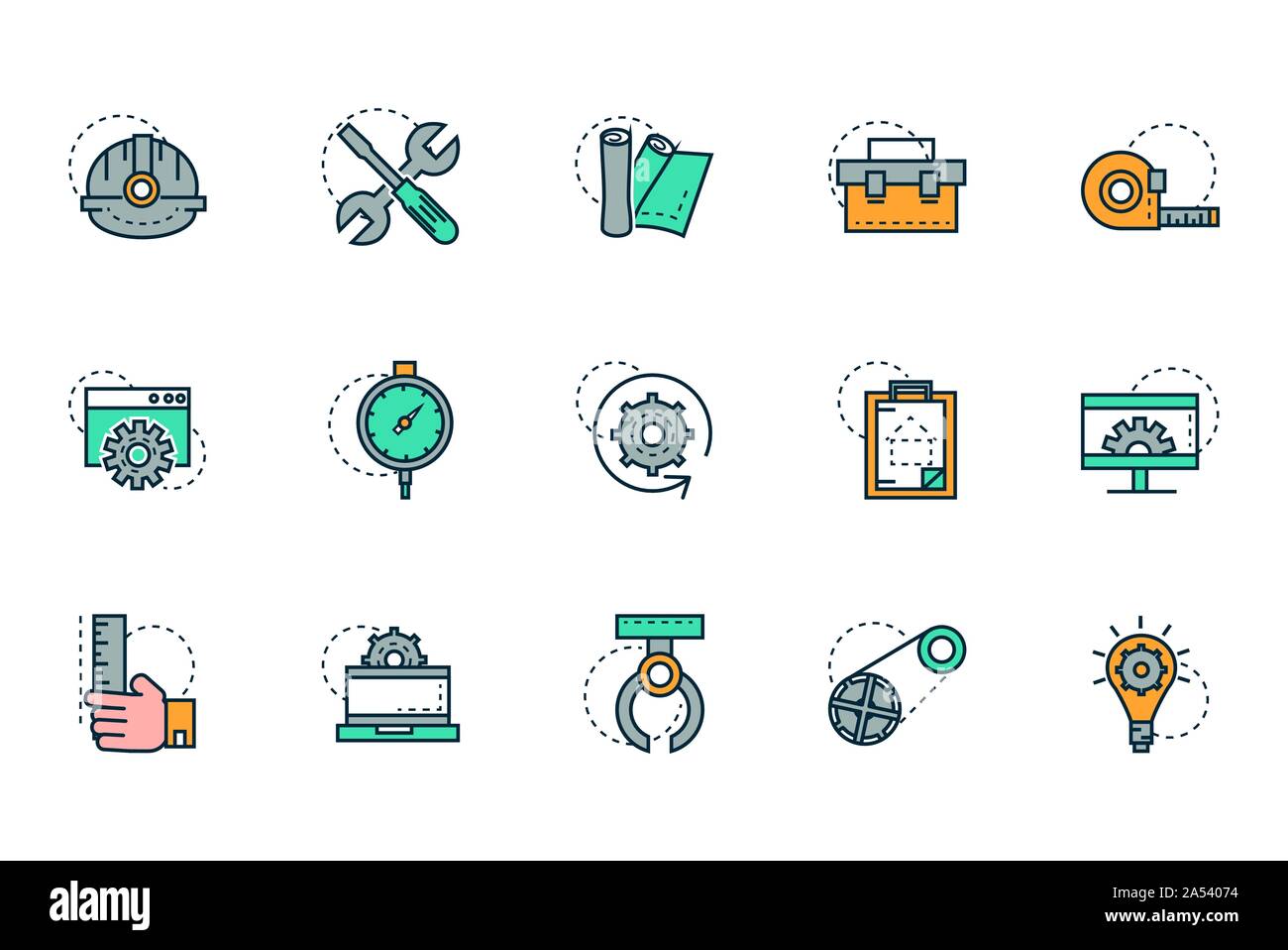 work tools engineering icons collection vector illustration Stock ...