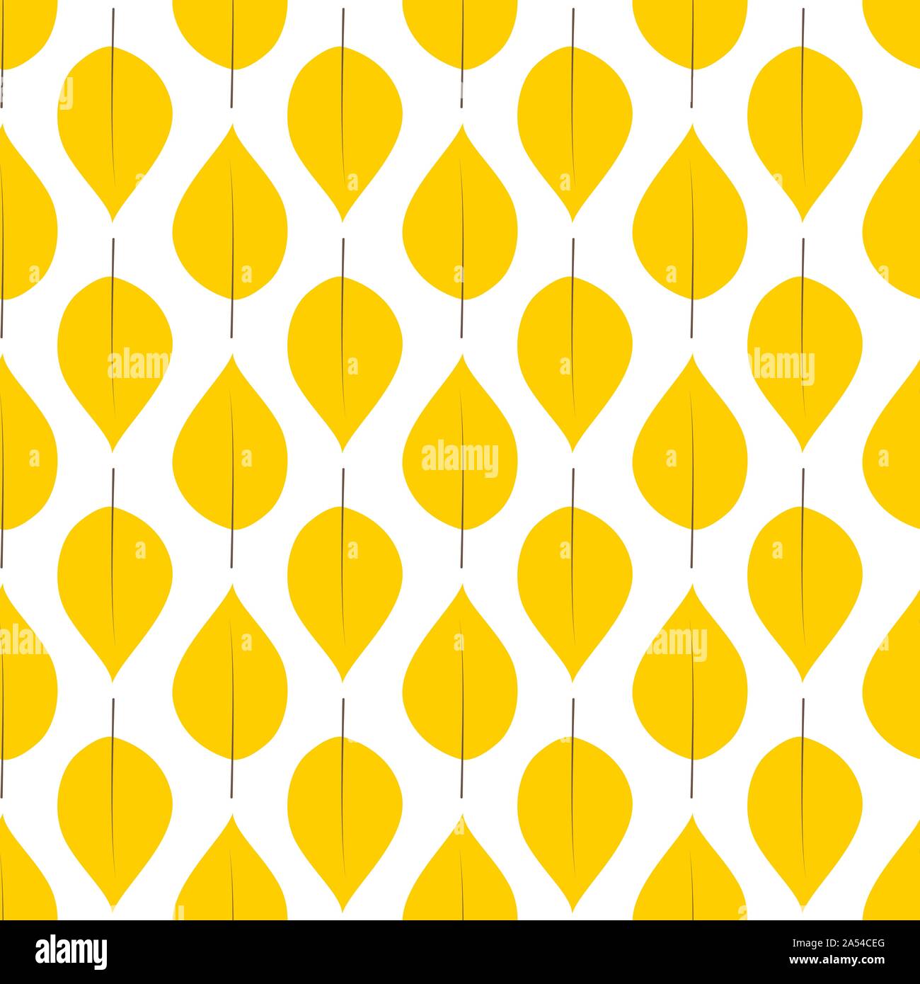 Seamless vector pattern with autumn leaves on a white background. Stock Vector