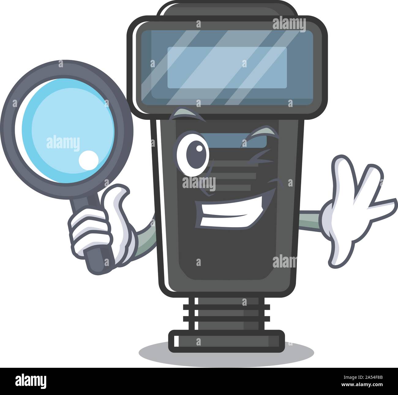 Detective camera flash isolated with the mascot Stock Vector Image ...