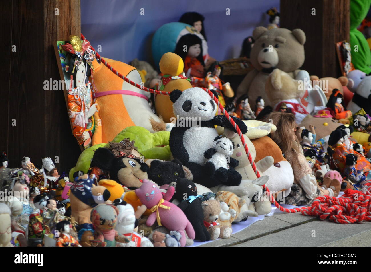 The appreciation ceremony for old dolls is held once a year in October at Meiji Jingu (Shinto Shrine) in Tokyo, Japan. Stock Photo